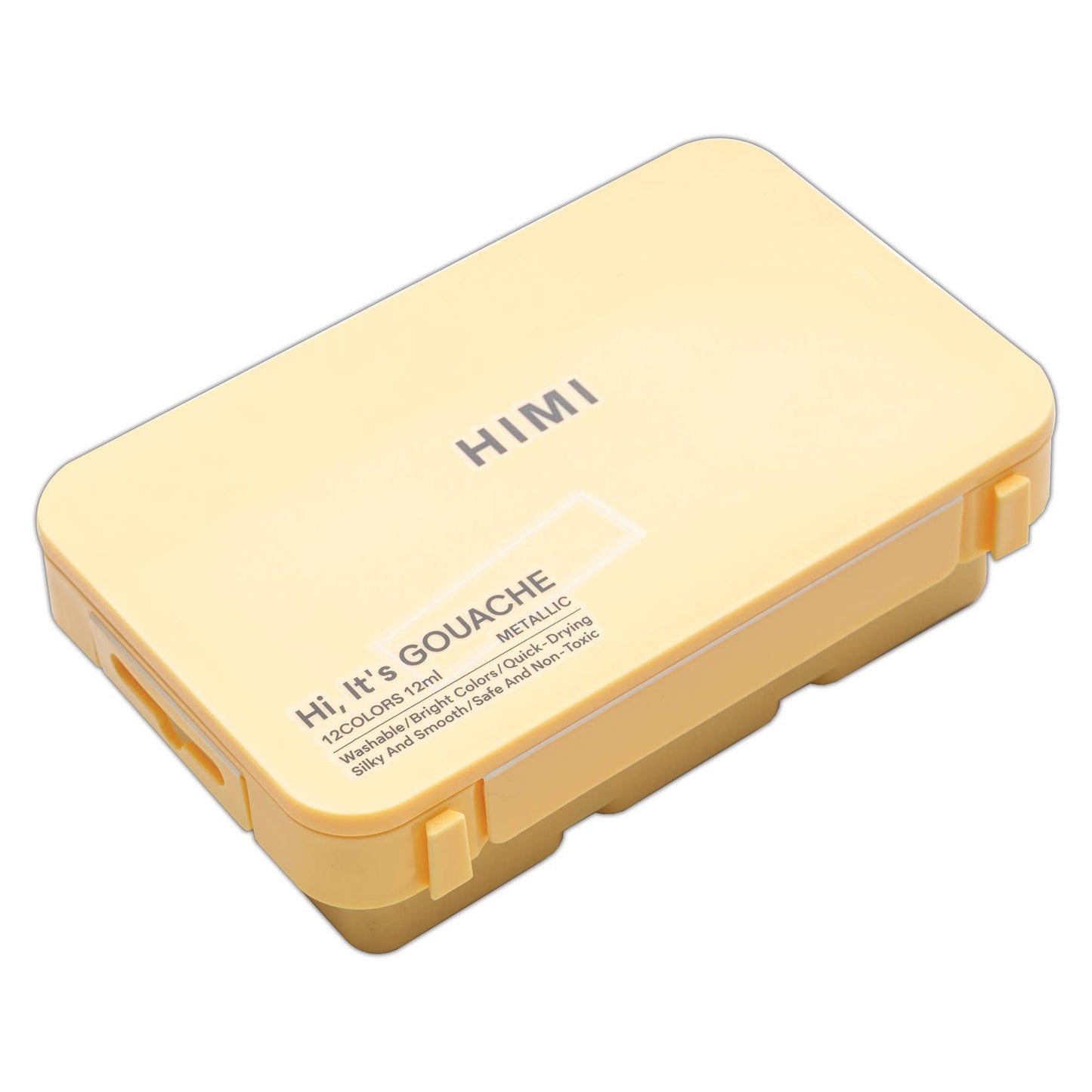 HIMI Twin Cup Gouache Set, 12 Colours, Yellow Case Metallic