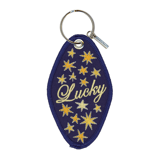Lucky Star Embroidered Keychain