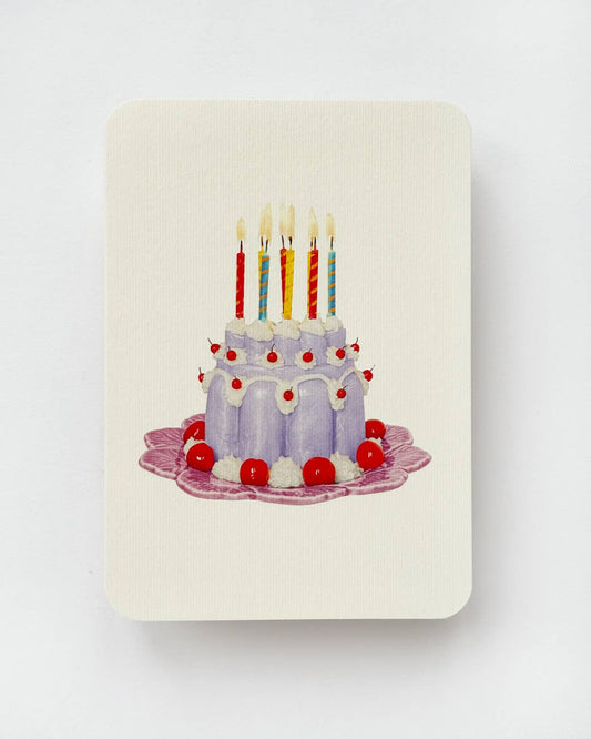 Lavender Cream Blancmange Greeting Card | Birthday Card