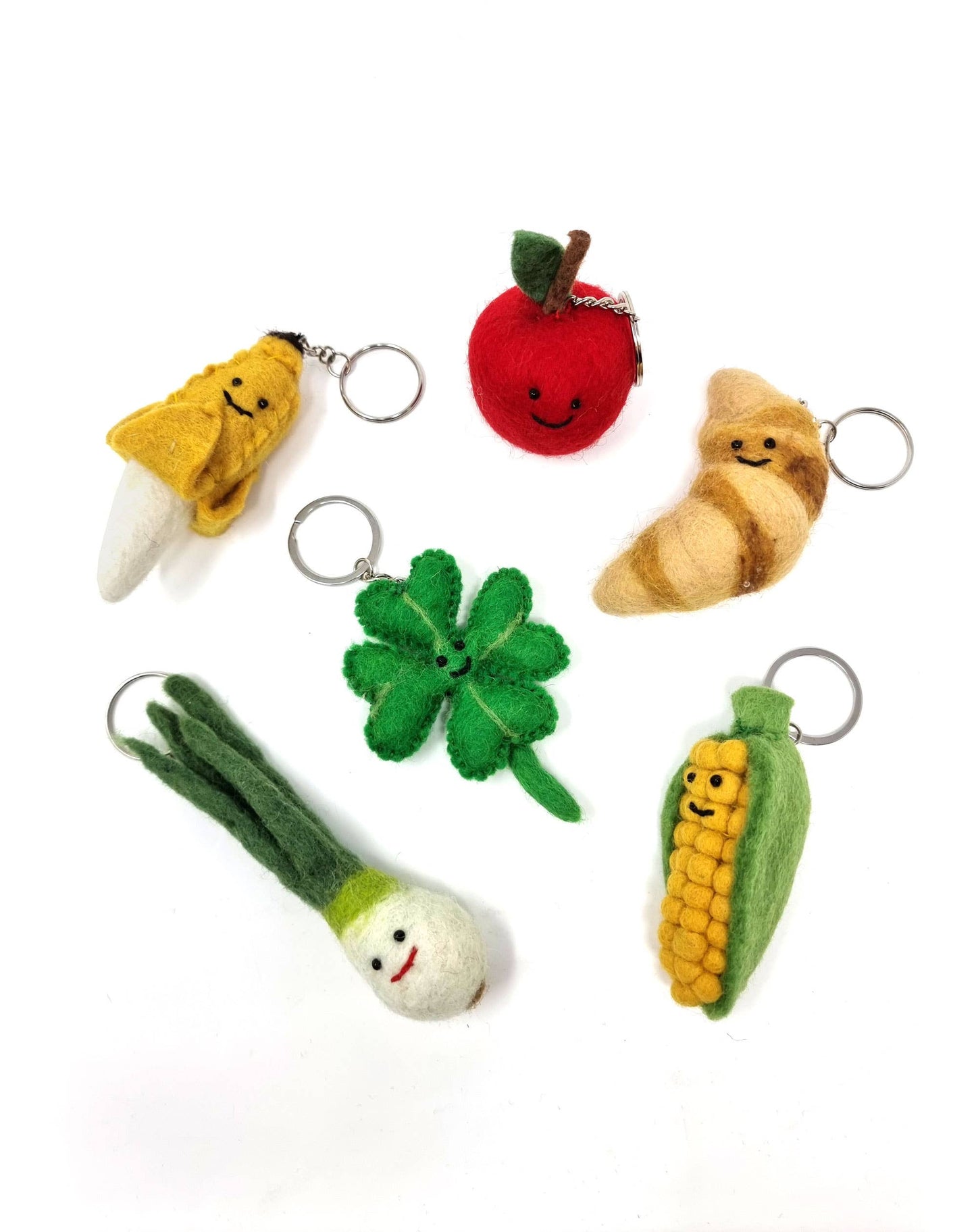 Felt Keychain - Spring Onion Felt Keyring