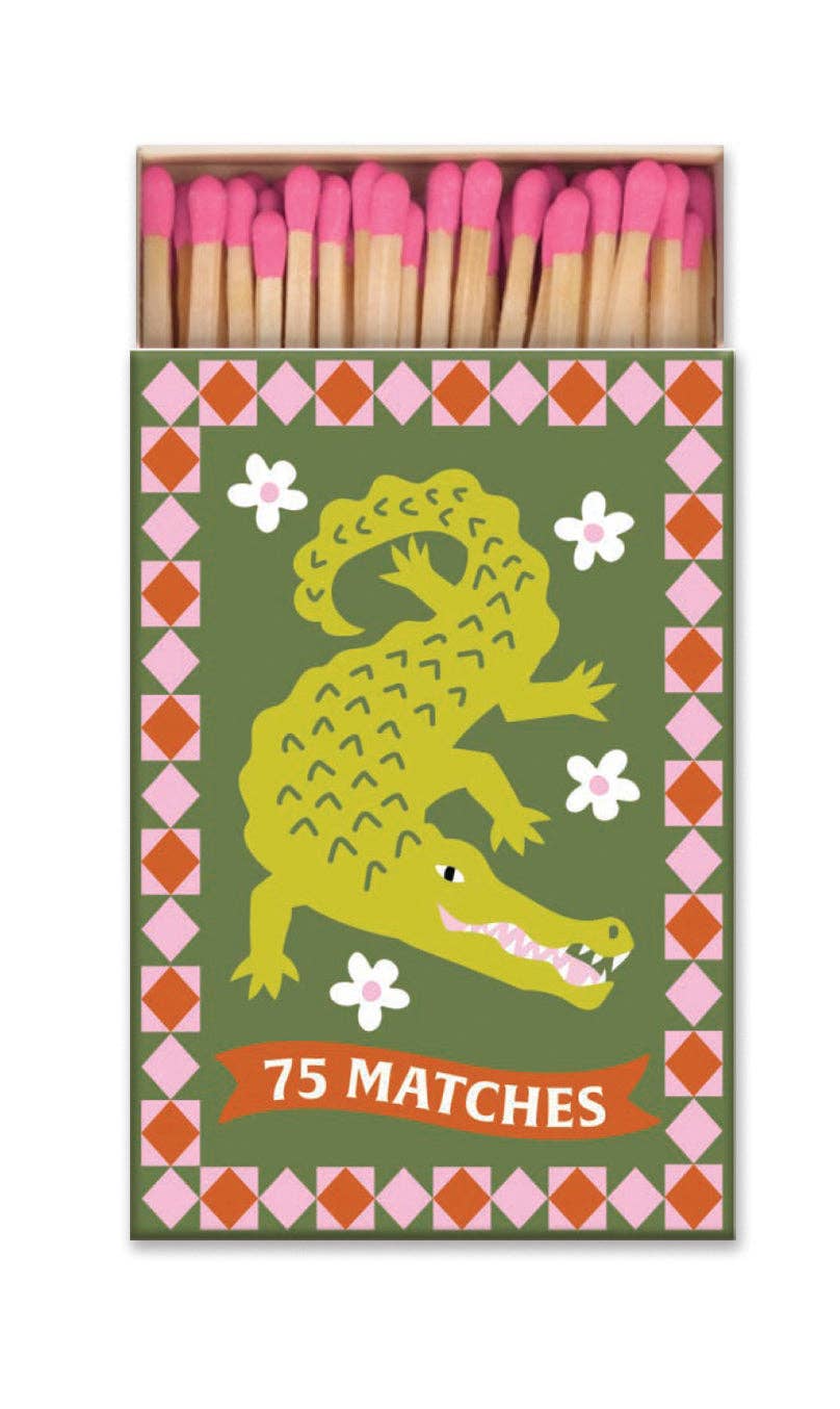 A Dopo Boxed Matches Crocodile Pink - 75 Matches (9.6 cm)