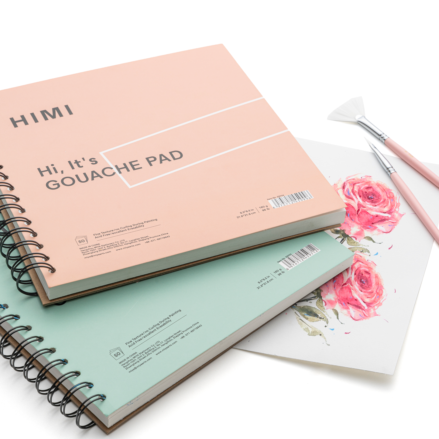 HIMI Paper Pad Gouache 21.5 x 21.5cm 160g 50 Sheets Spiral