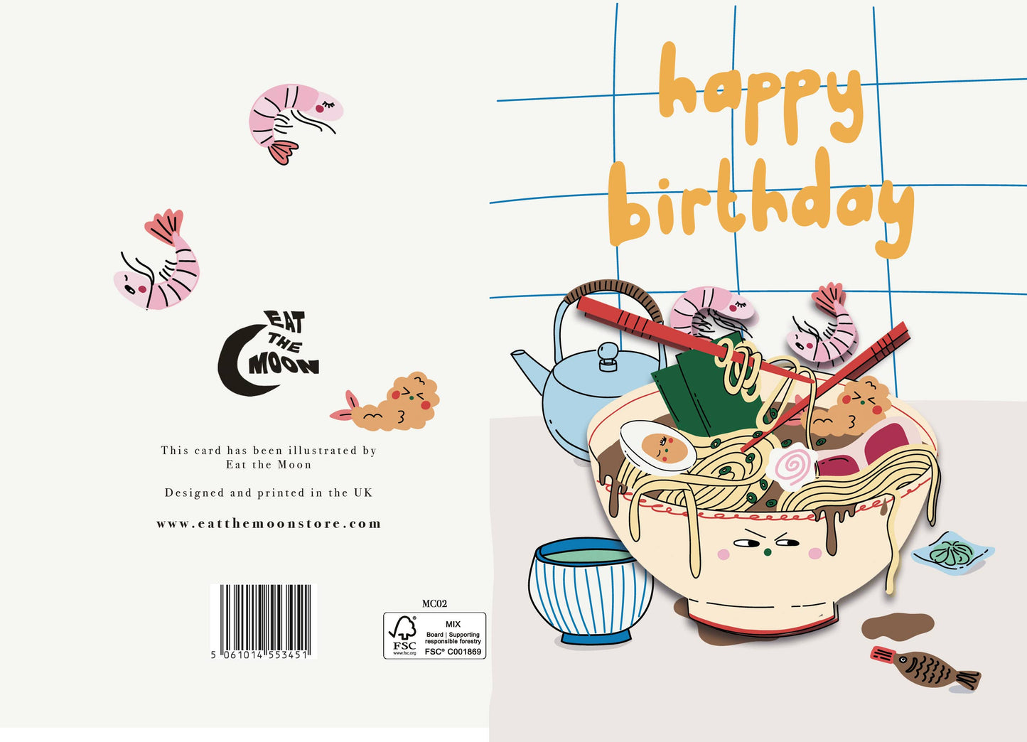 Magnet greeting card, keepsake card, ramen magnet card