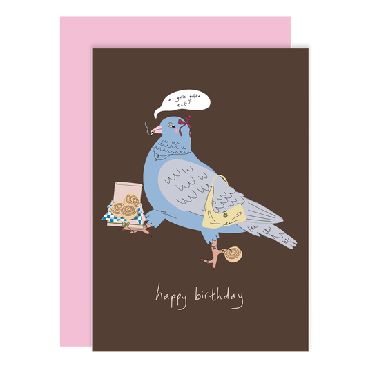 Pigeon greeting card, Oh Karolina, funny greeting cards
