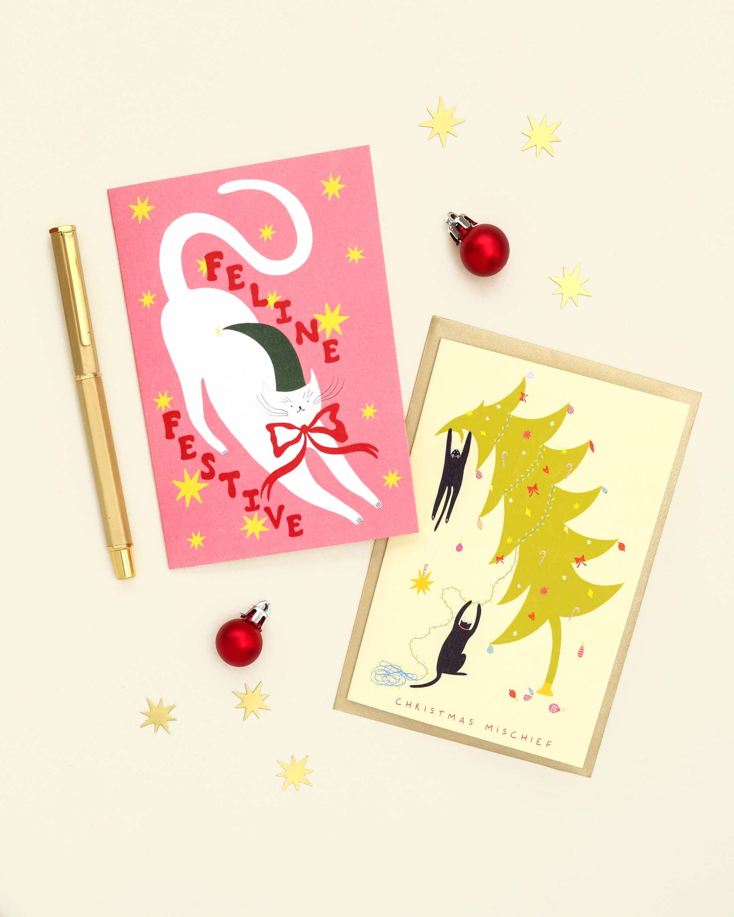 Mischief Christmas Card | Funny | Cat Card | Christmas Tree