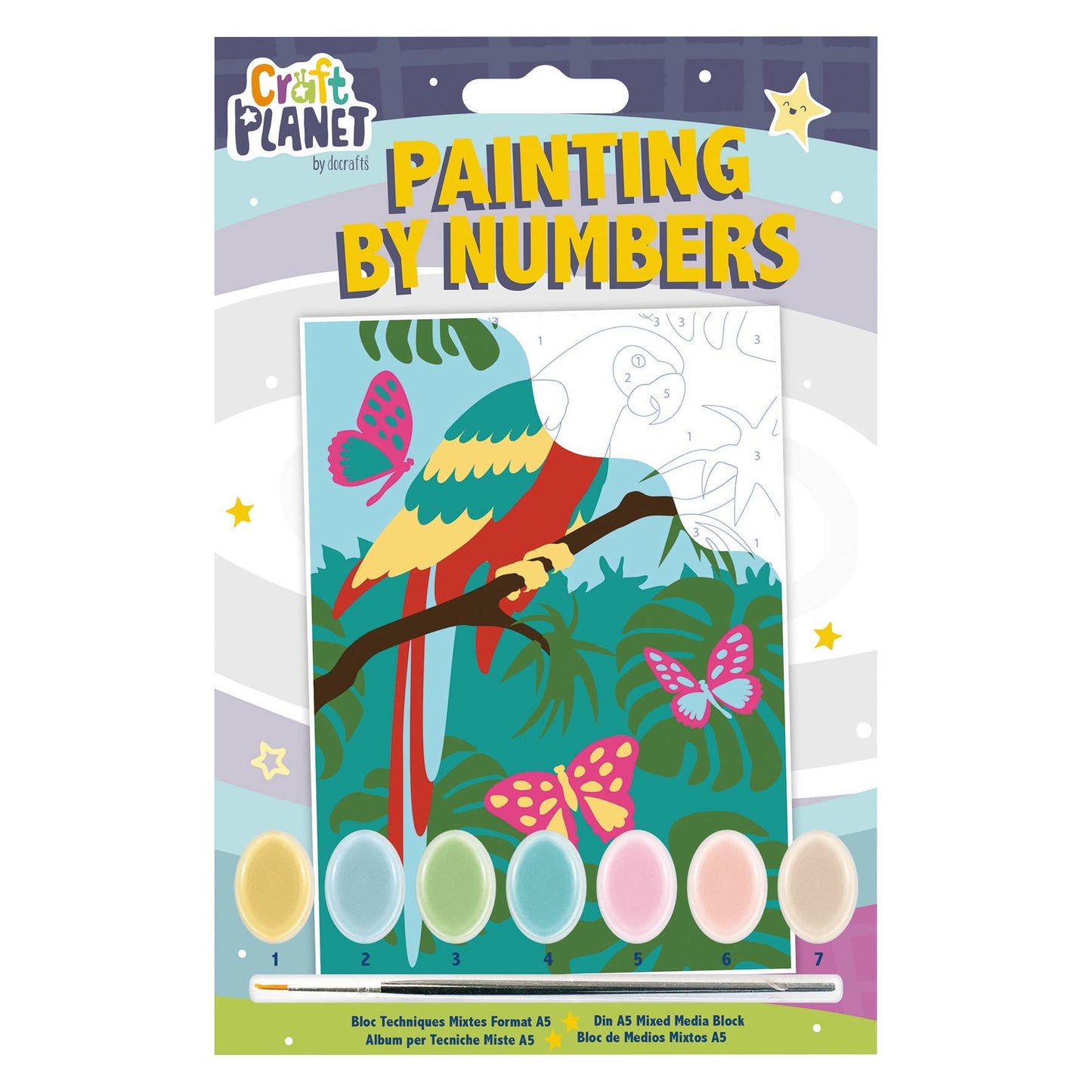 Craft Planet Mini Paint By Numbers Kit  - Parrot