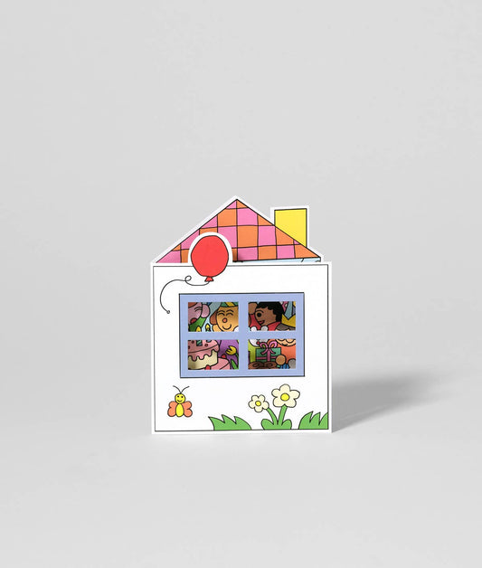 Birthday House Party Kids Shaped Card
