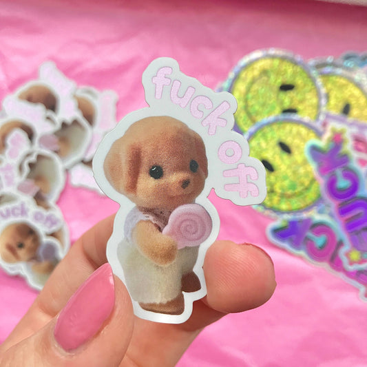 Funny Swear Sylvanian Families Inspired Critter Sticker Y2K