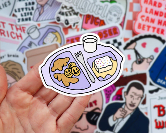 School Dinner Vinyl Sticker | Gloss Sticker