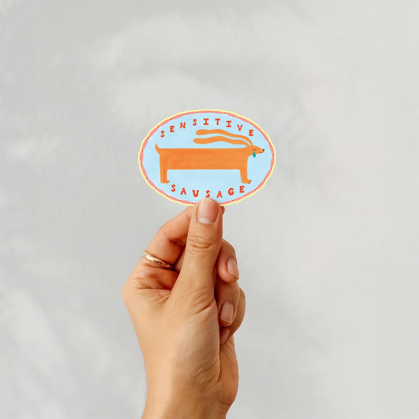 Sensitive Sausage Sticker | Die Cut Dachshund Decal