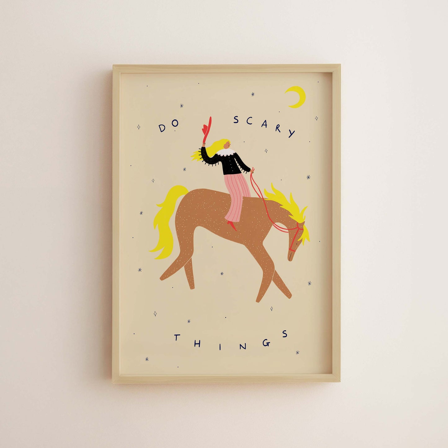 Do Scary Things Art Print | Cowgirl Wall Art | Horse Print: A5