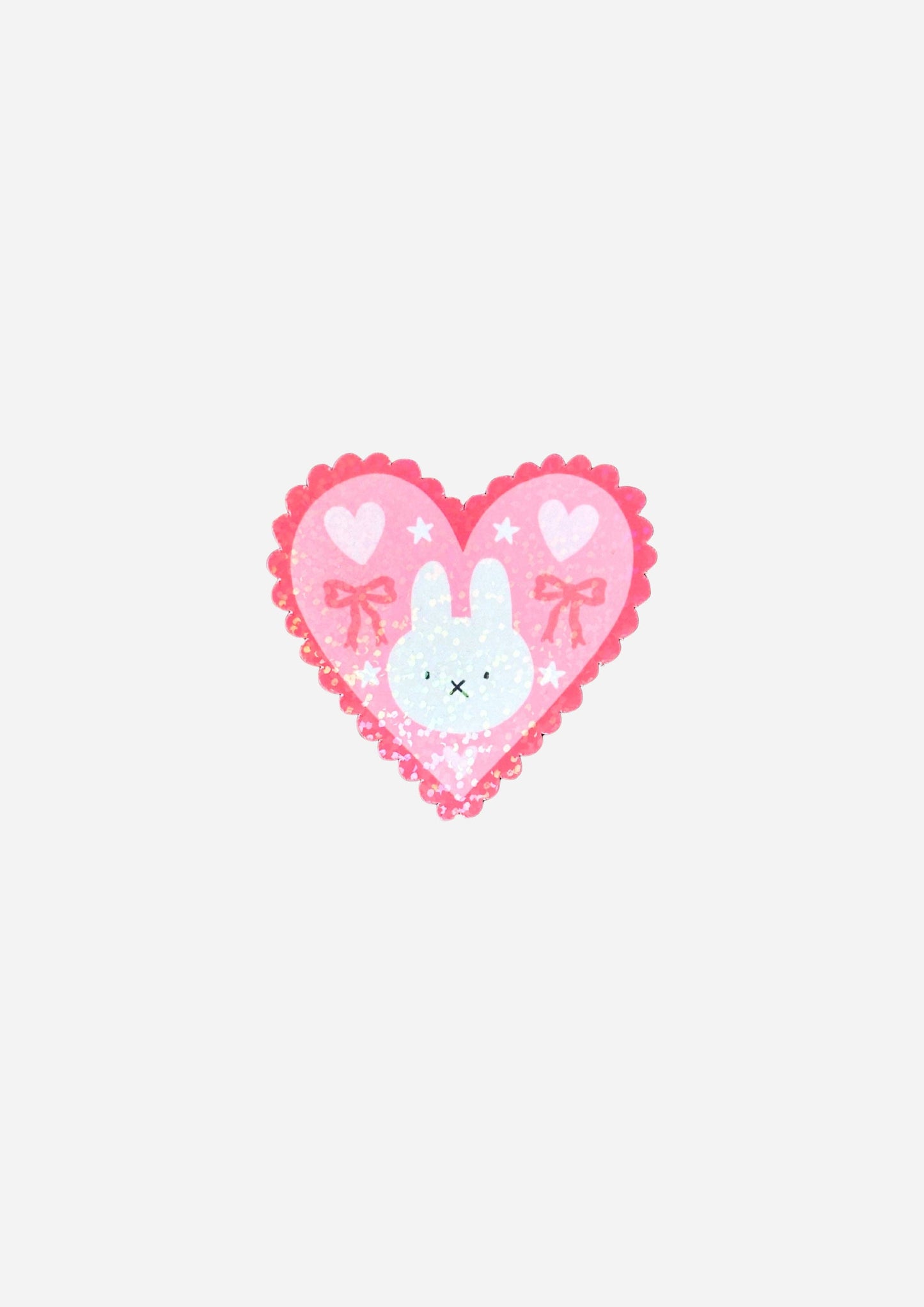 Bunny Heart Vinyl Sticker: Pink Hearts