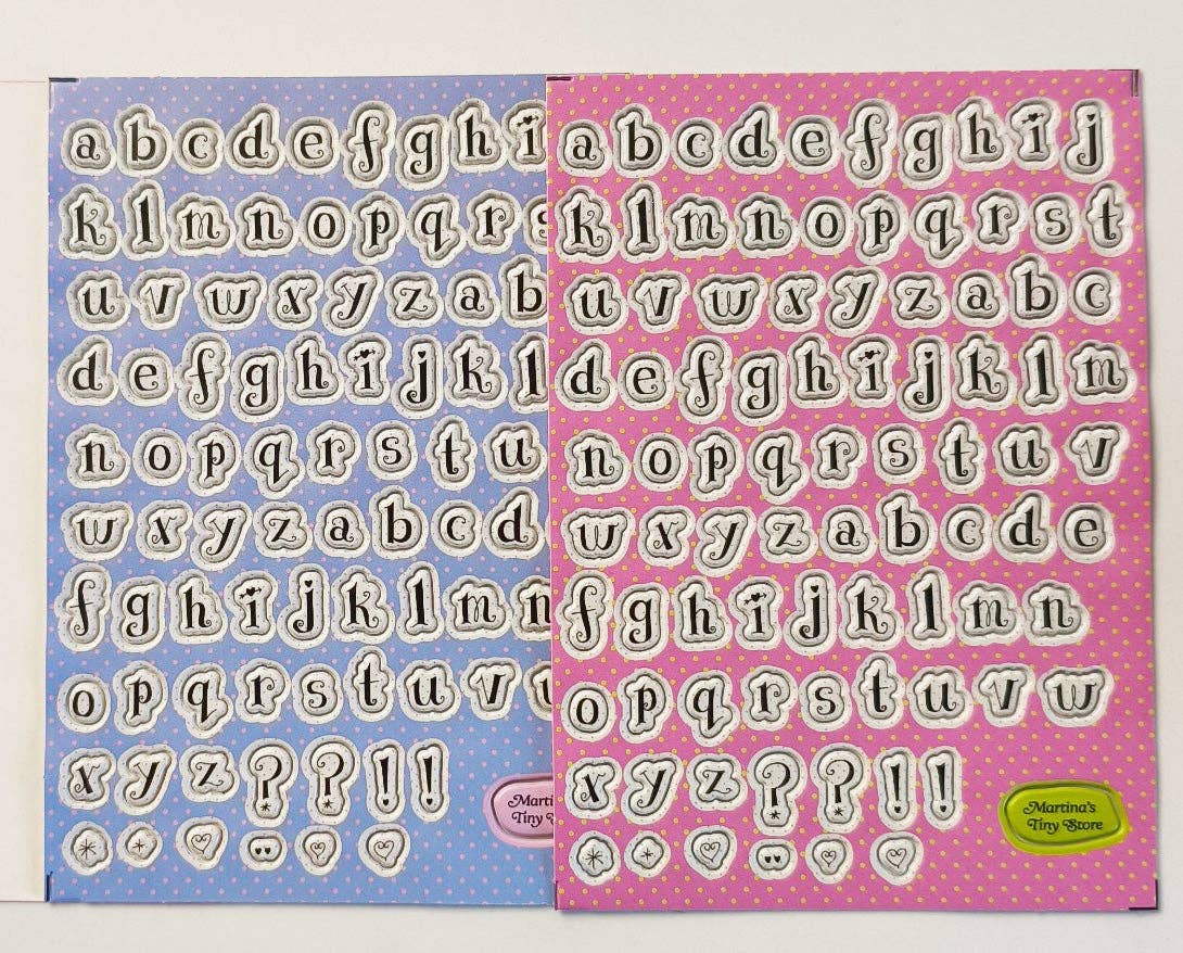 Martina's Tiny Store - Whimsical Puffy Letter Stickers (2 sheets)