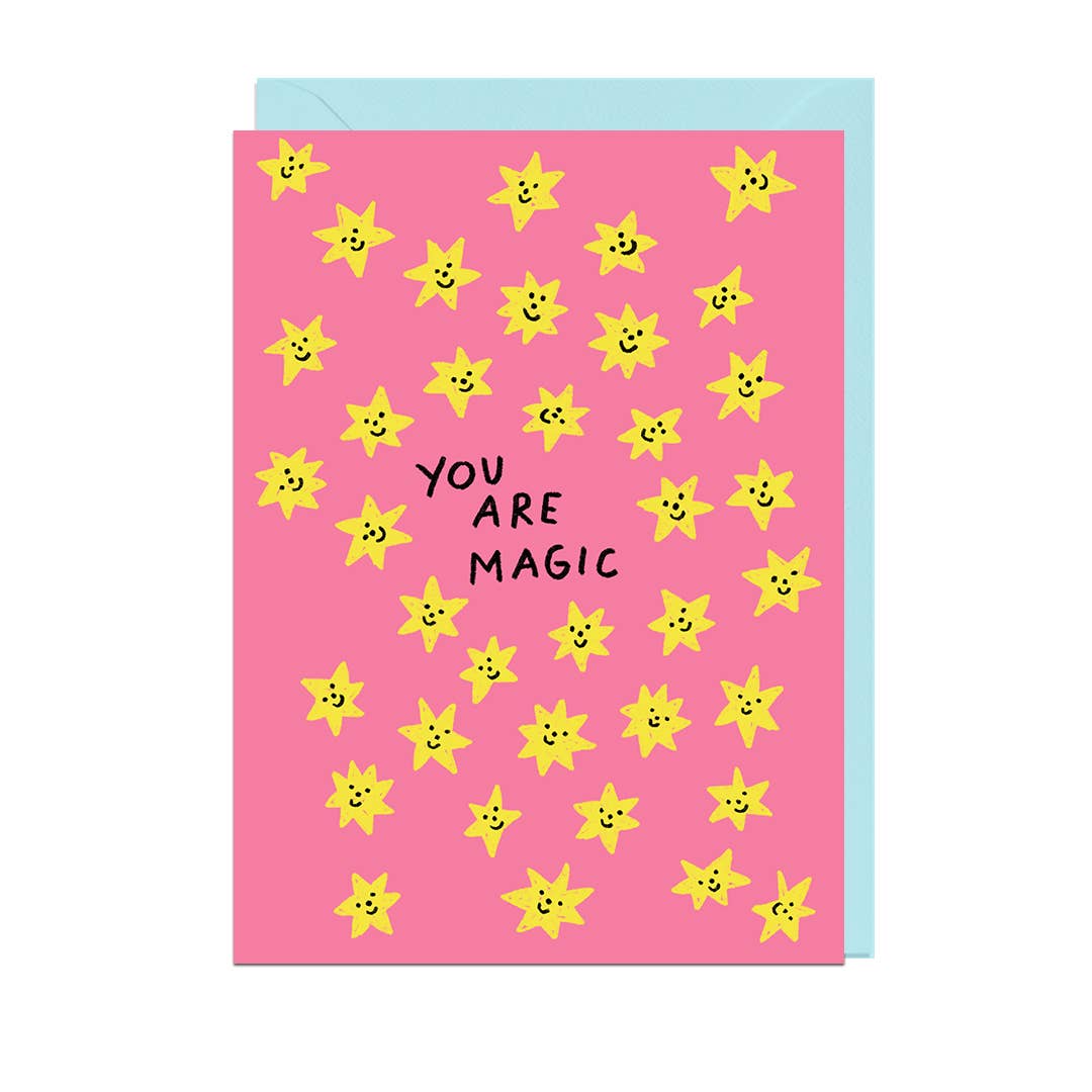 YOU ARE MAGIC STARS, PALE BLUE ENVELOPE Card