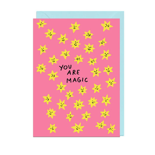 YOU ARE MAGIC STARS, PALE BLUE ENVELOPE Card