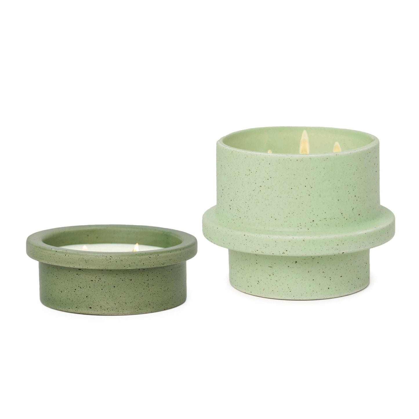 Paddywax Folia Ceramic Candle - Sage - Bamboo & Green Tea