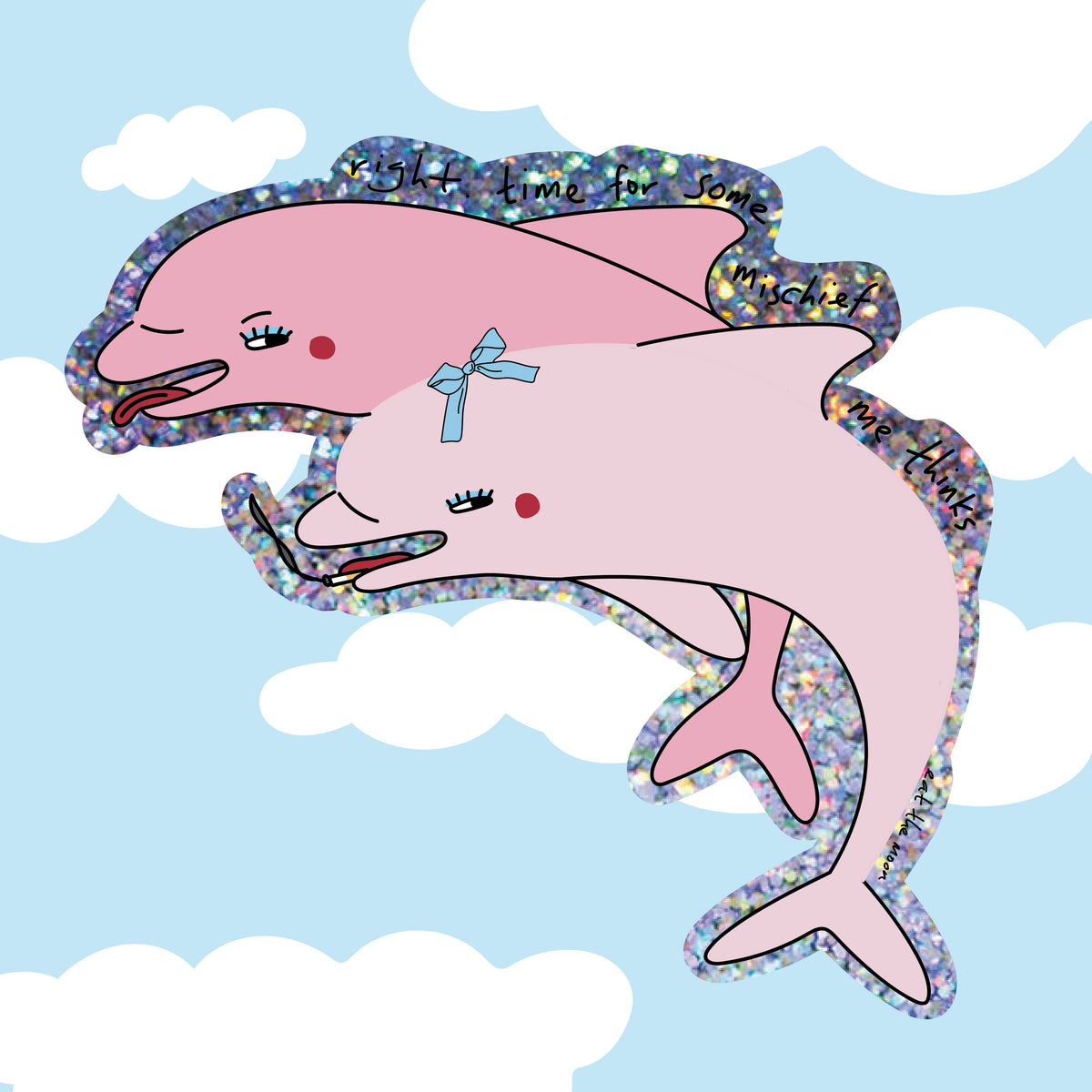 Mischief Dolphins Vinyl Sticker