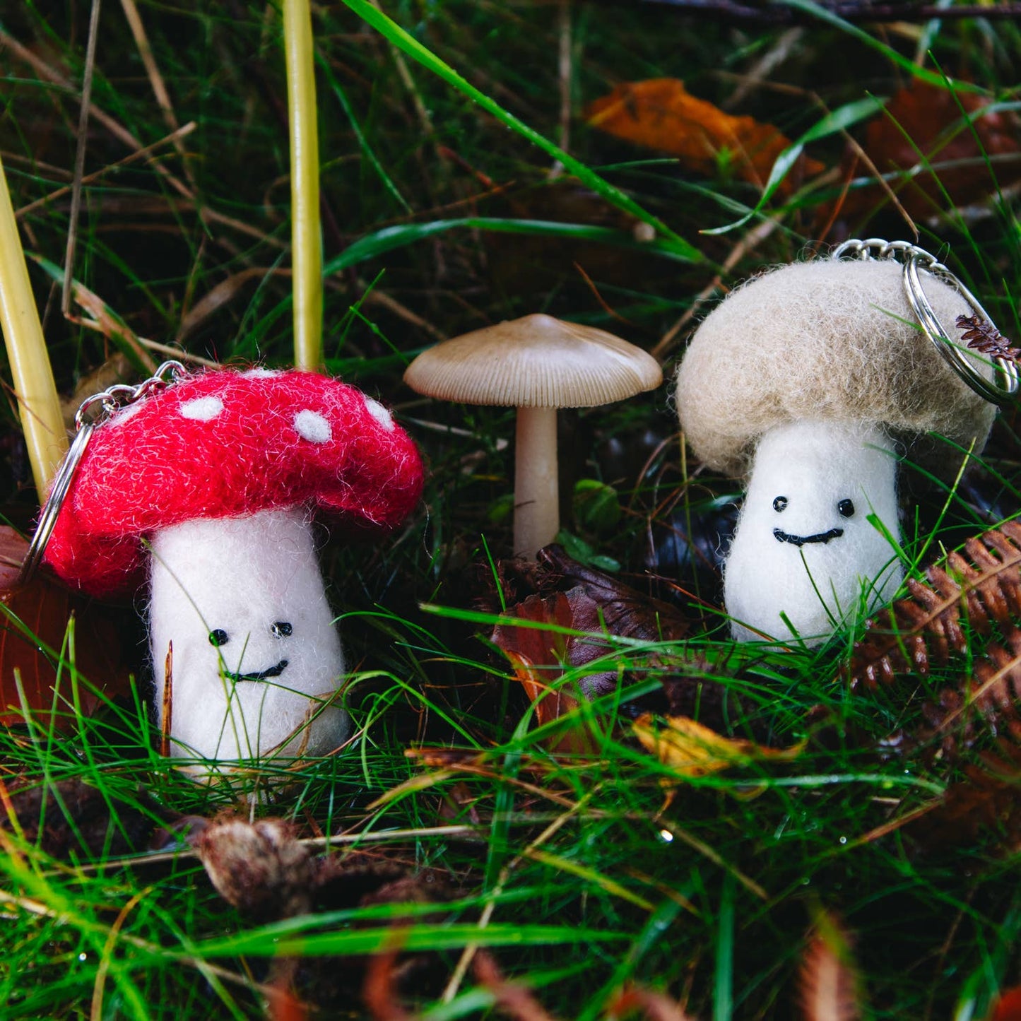 Felt Keychain - Red Mushroom Keyring