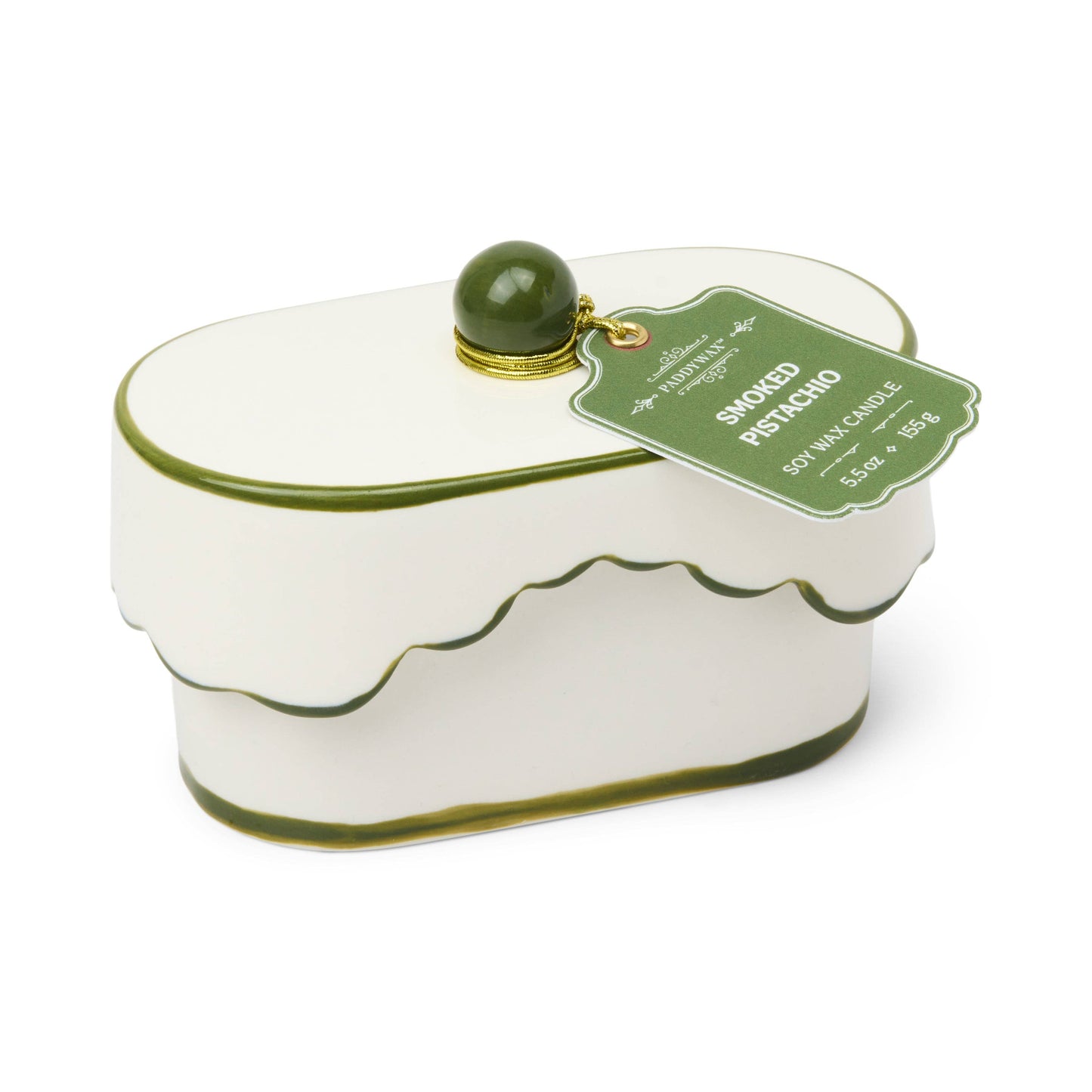 Cherie 5.5oz/155g Ceramic Dish Candle - Green - Smoked Pistachio