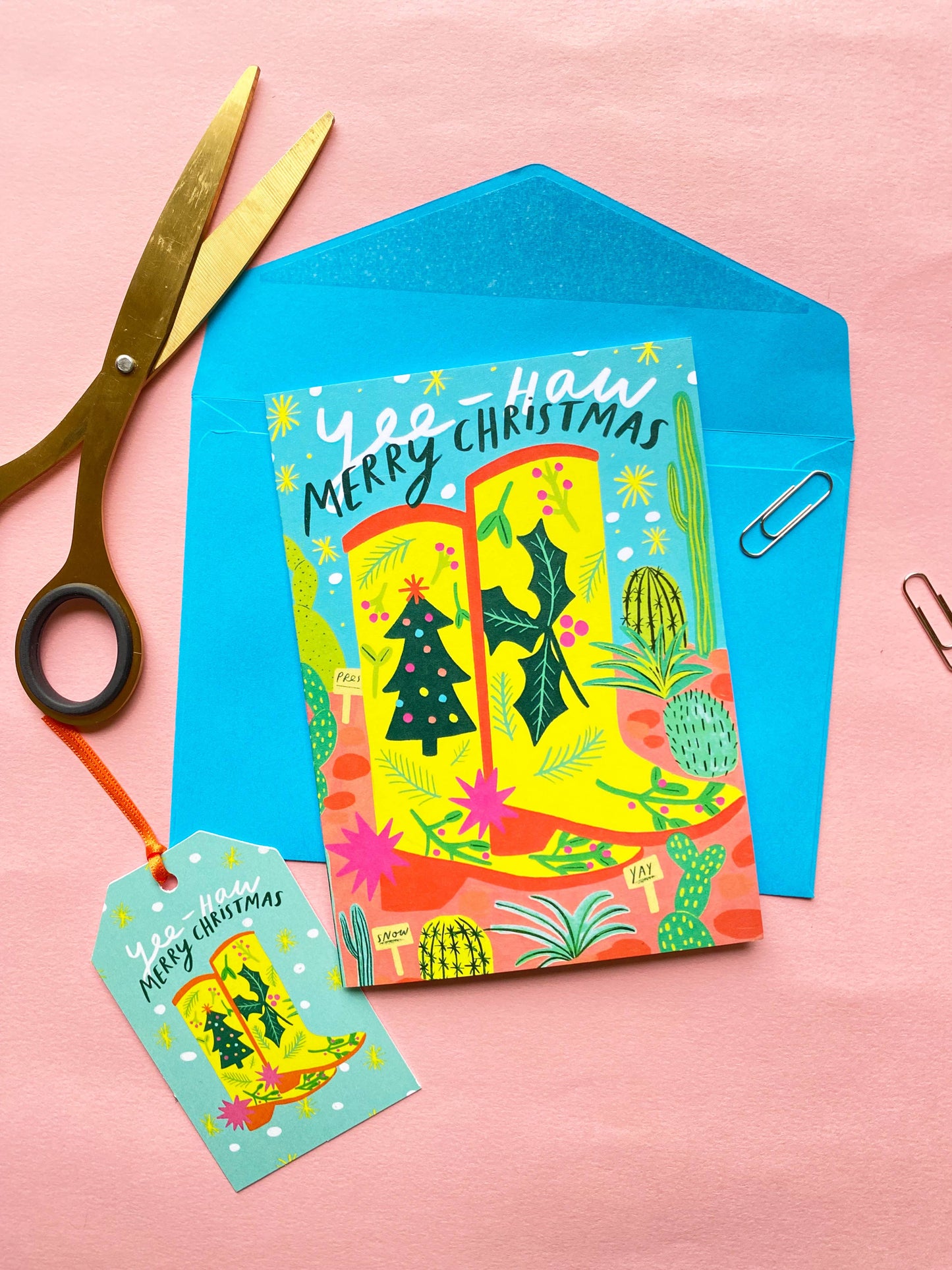 Yee-Haw Merry Christmas Greetings Card | Xmas Festive Merry