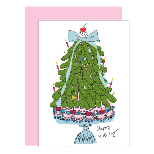 Fun foodie birthday card, gherkin birthday cake, cute cards