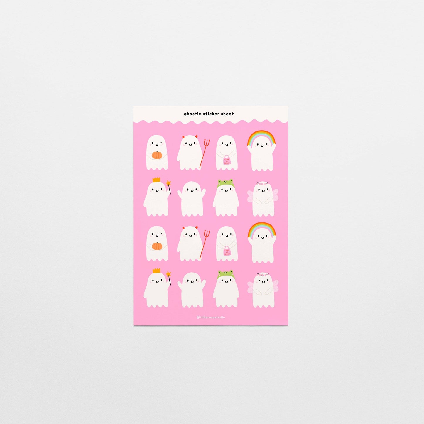 Ghosties Pink Sticker Sheet