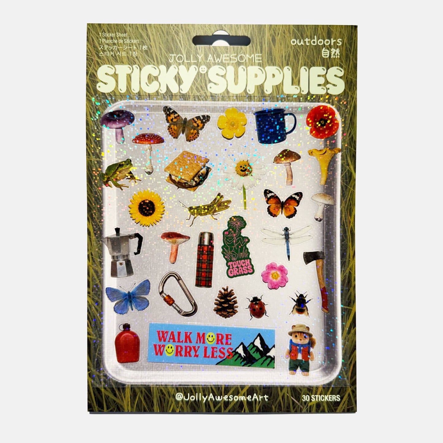 OUTDOORS A5 HOLOGRAPHIC STICKER SHEET