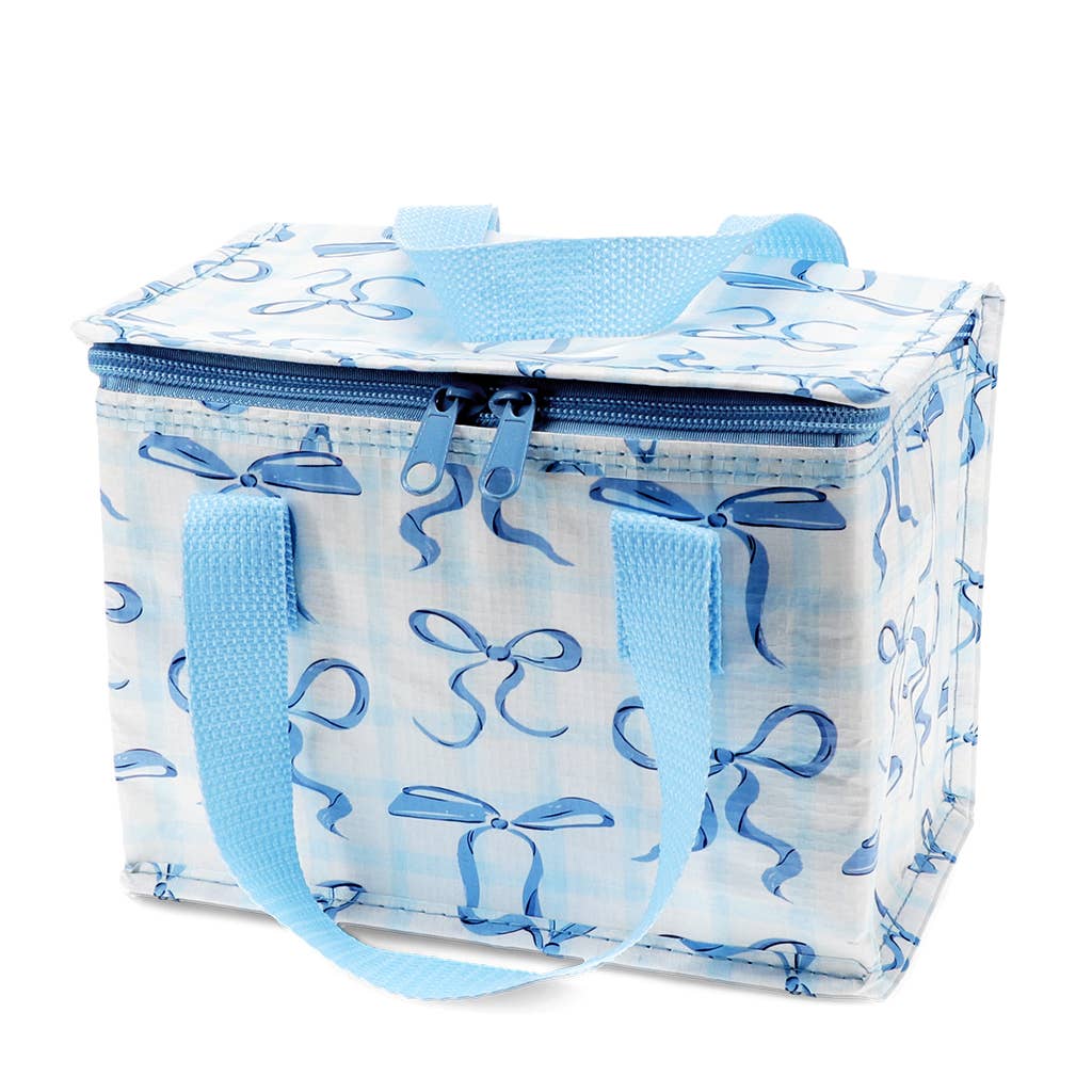 Insulated lunch bag - Blue Bows