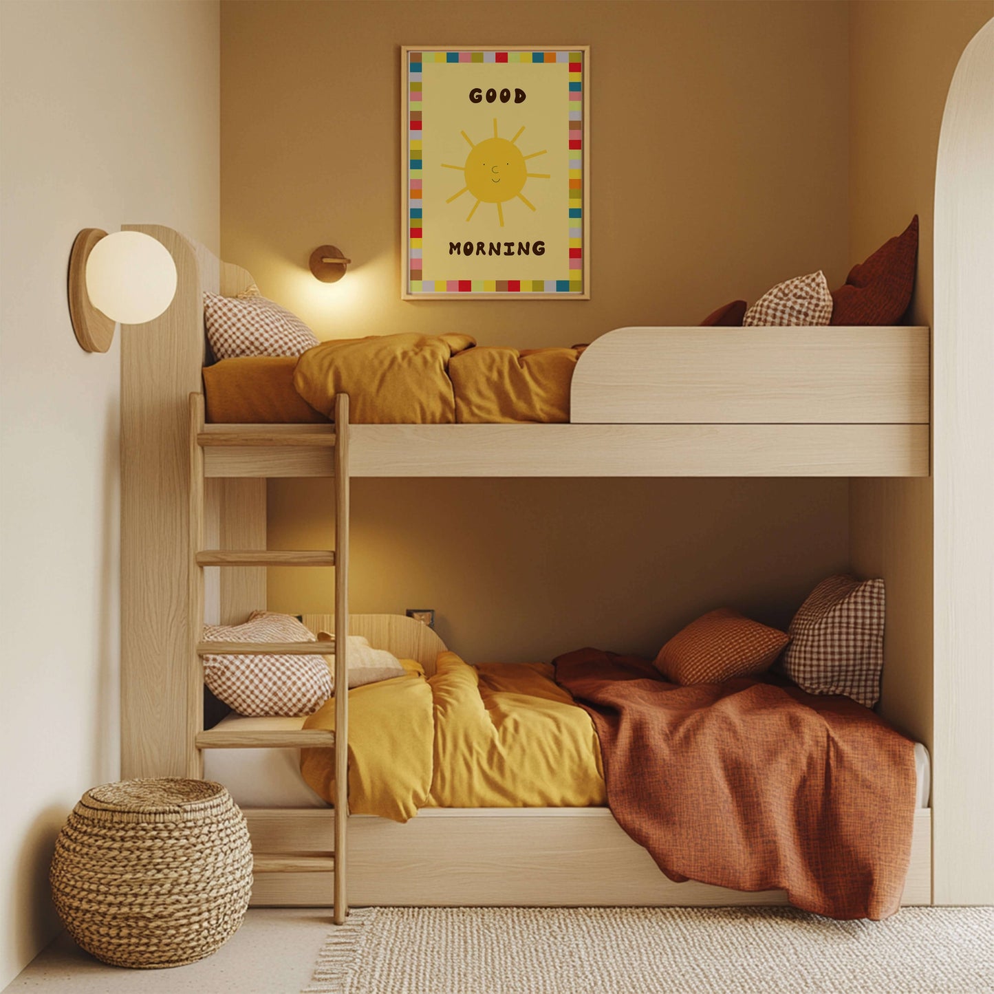 Sunshine Good Morning Art Print | Cute Children's Wall Art: A5