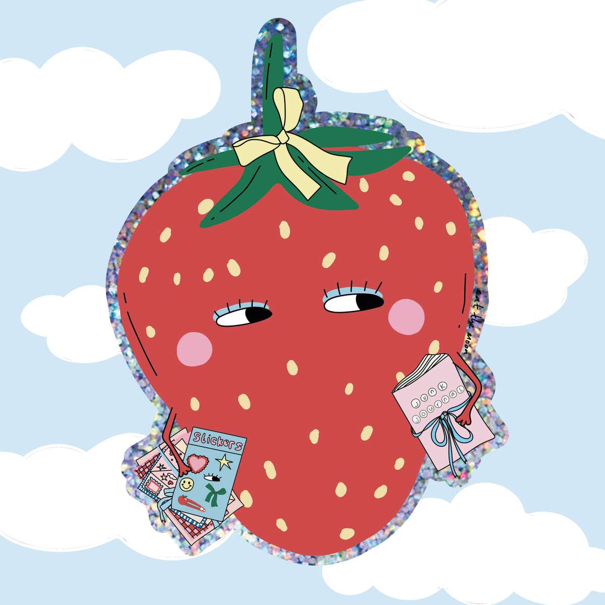 Journalling Strawberry Vinyl Sticker