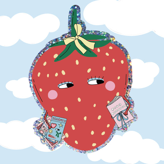 Journalling Strawberry Vinyl Sticker