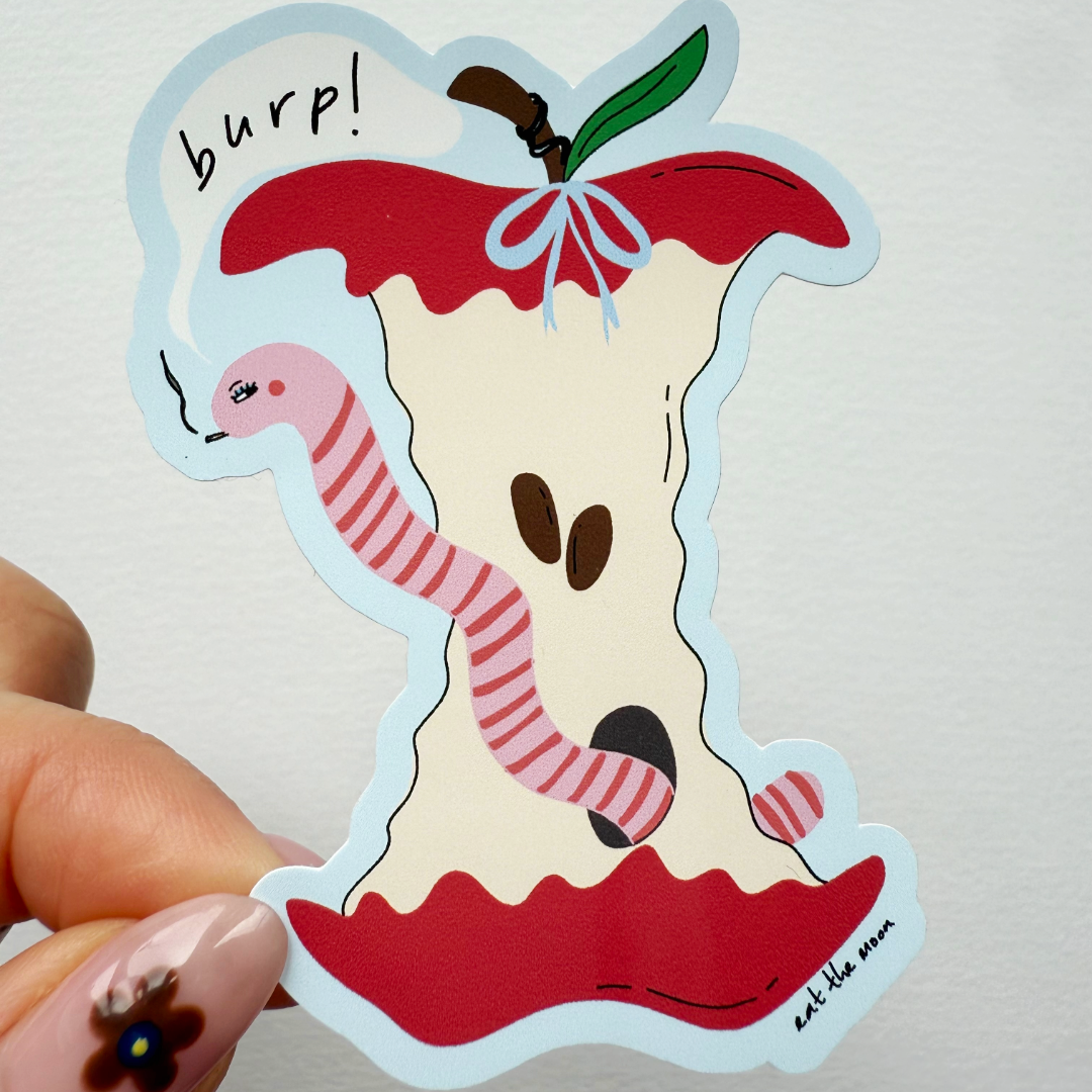 Burping Worm Vinyl Sticker