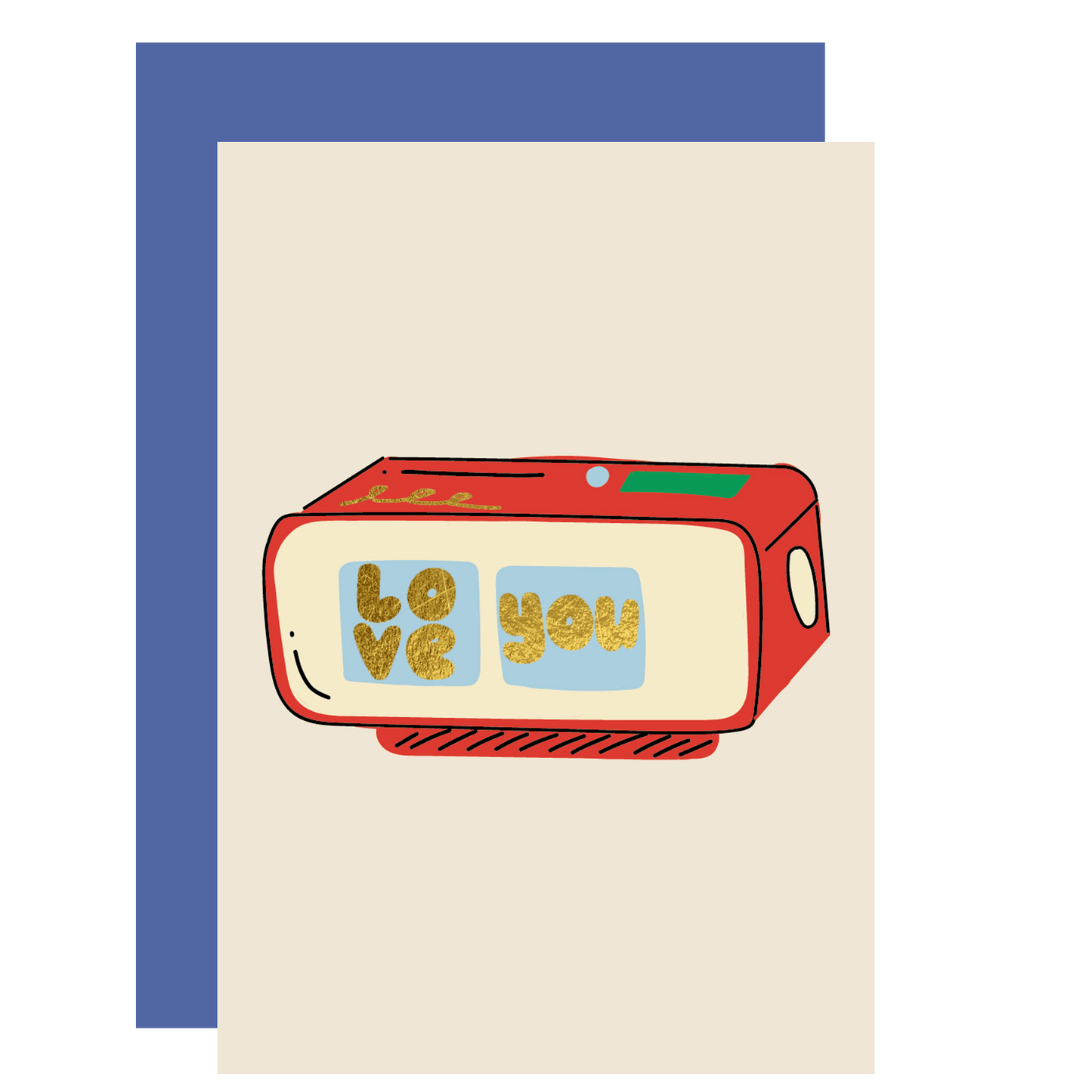 MINI greeting card, alarm, Valentine's day and love card A7