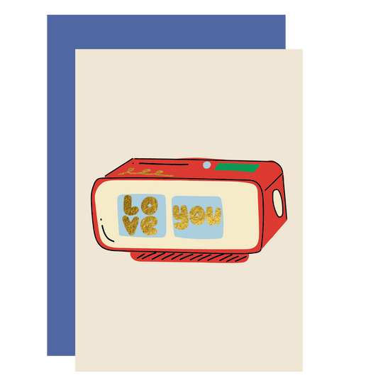 MINI greeting card, alarm, Valentine's day and love card A7