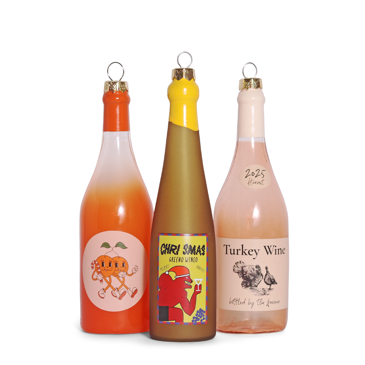 Turkey Wine Glass Decoration, 13cm