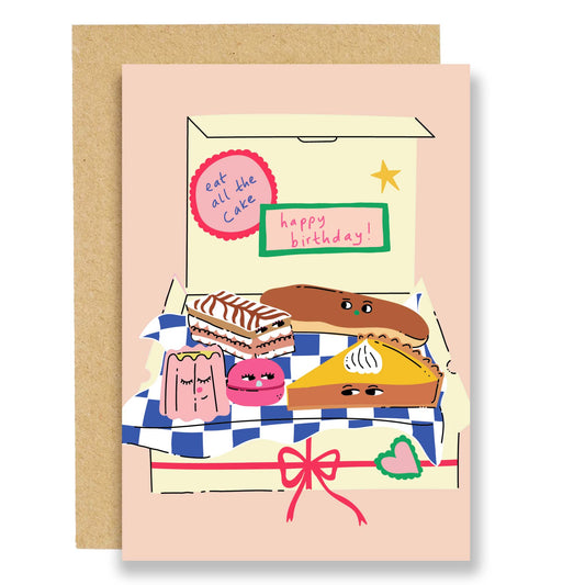 Cake box patisserie birthday card