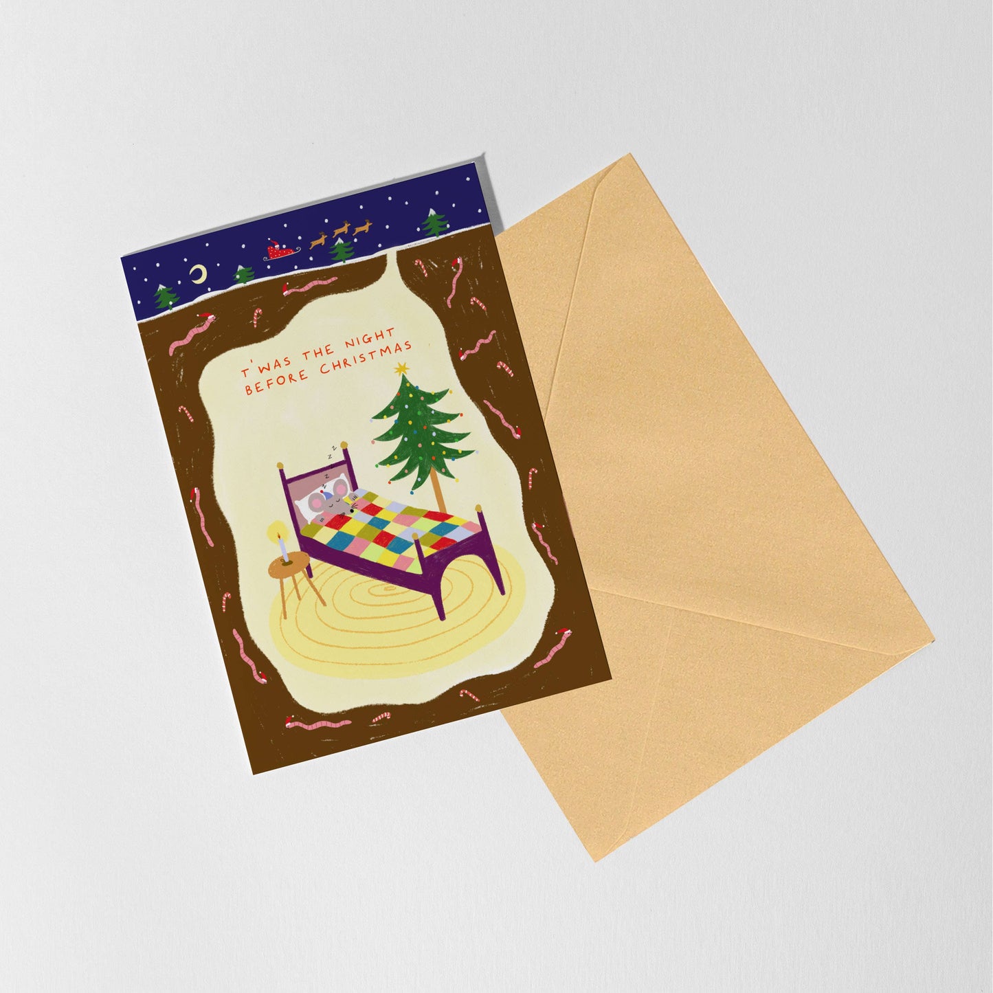 T'was The Night Before Christmas Card | Folky Holiday Card