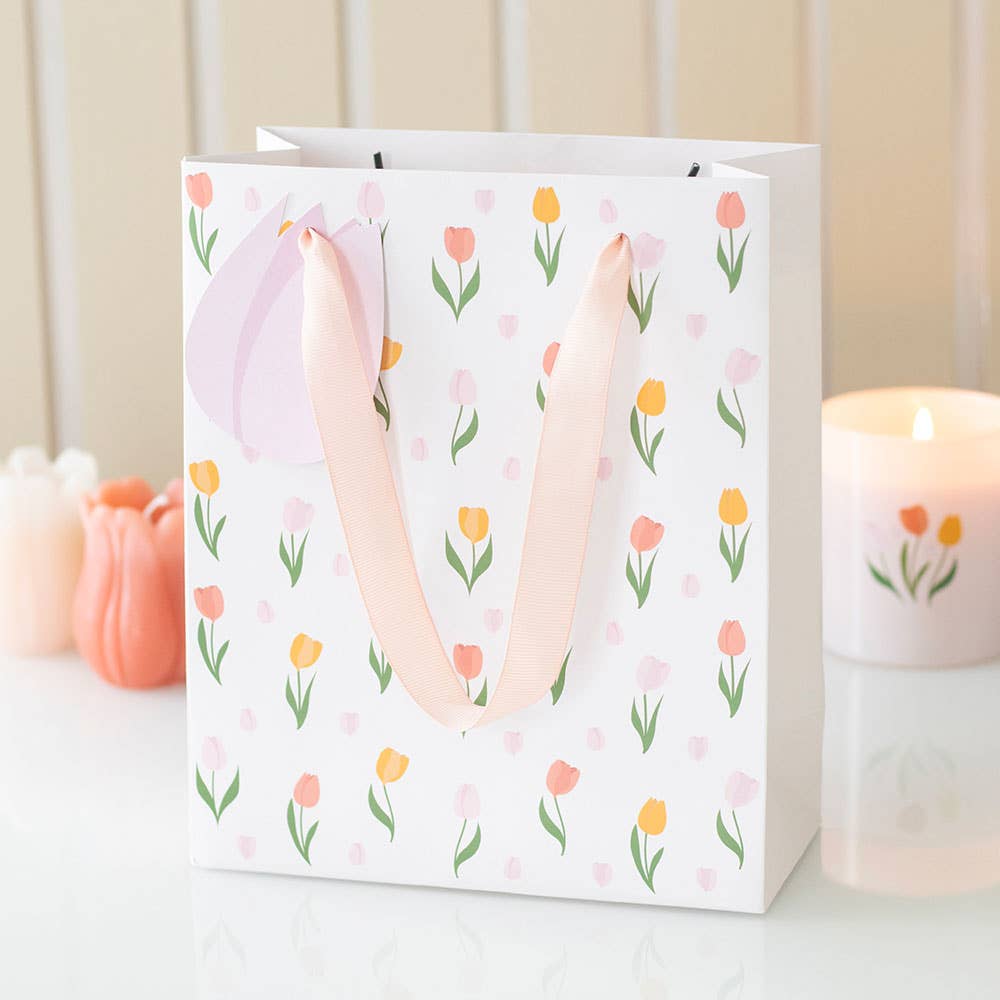 Spring Tulip Print Mother's Day Gift Bag