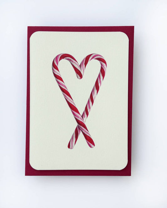 Candy Cane Heart Greeting Card | Birthday Card