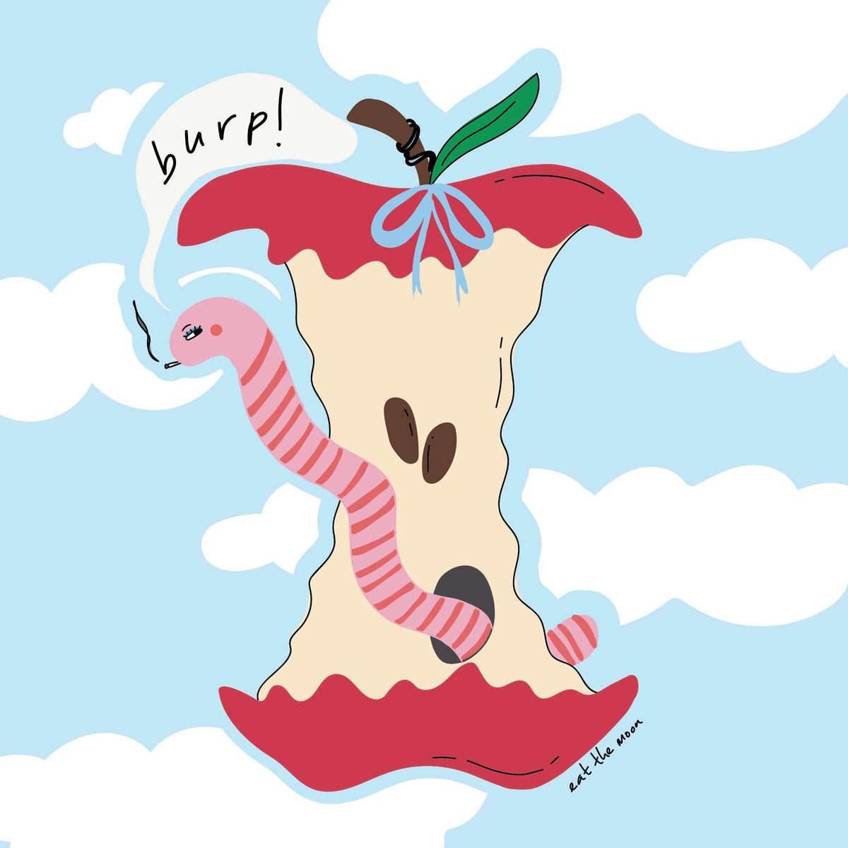 Burping Worm Vinyl Sticker