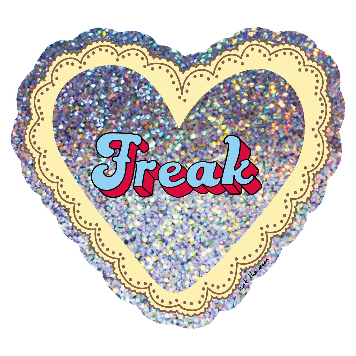 Sticker freak,glitter vinyl sticker, die cut sticker sparkle