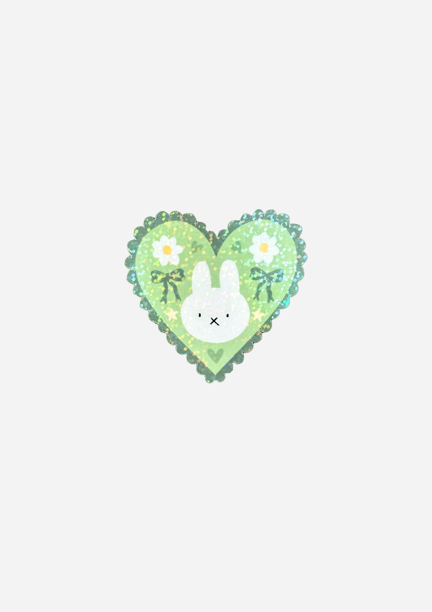 Bunny Heart Vinyl Sticker: Pink Hearts