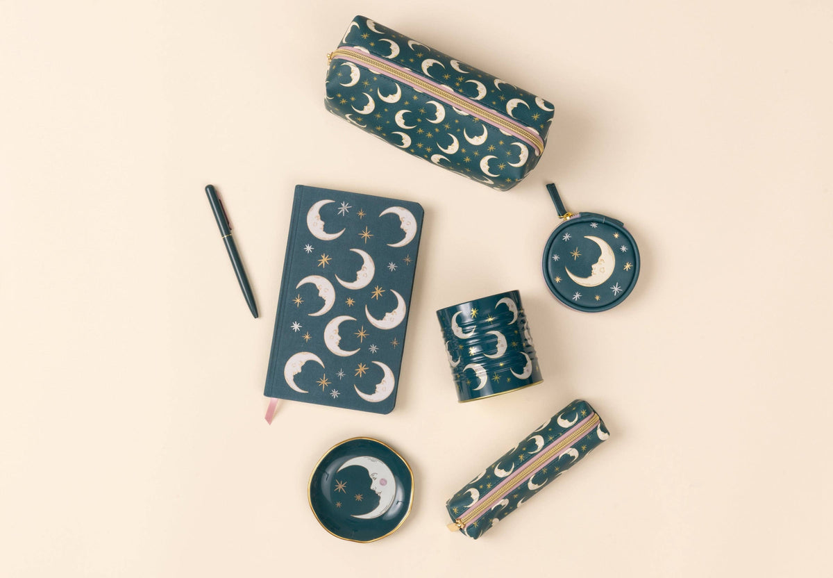 Celestial Bookcloth Journal - Teal Moon