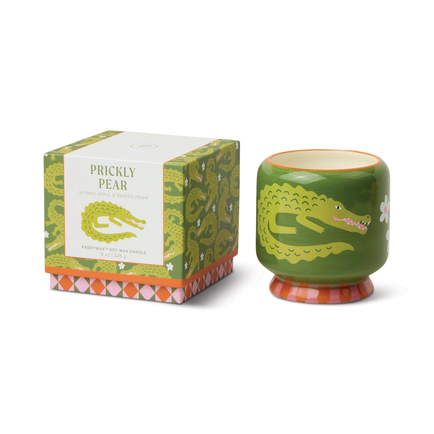 Paddywax A Dopo Crocodile Ceramic Candle - Prickly Pear