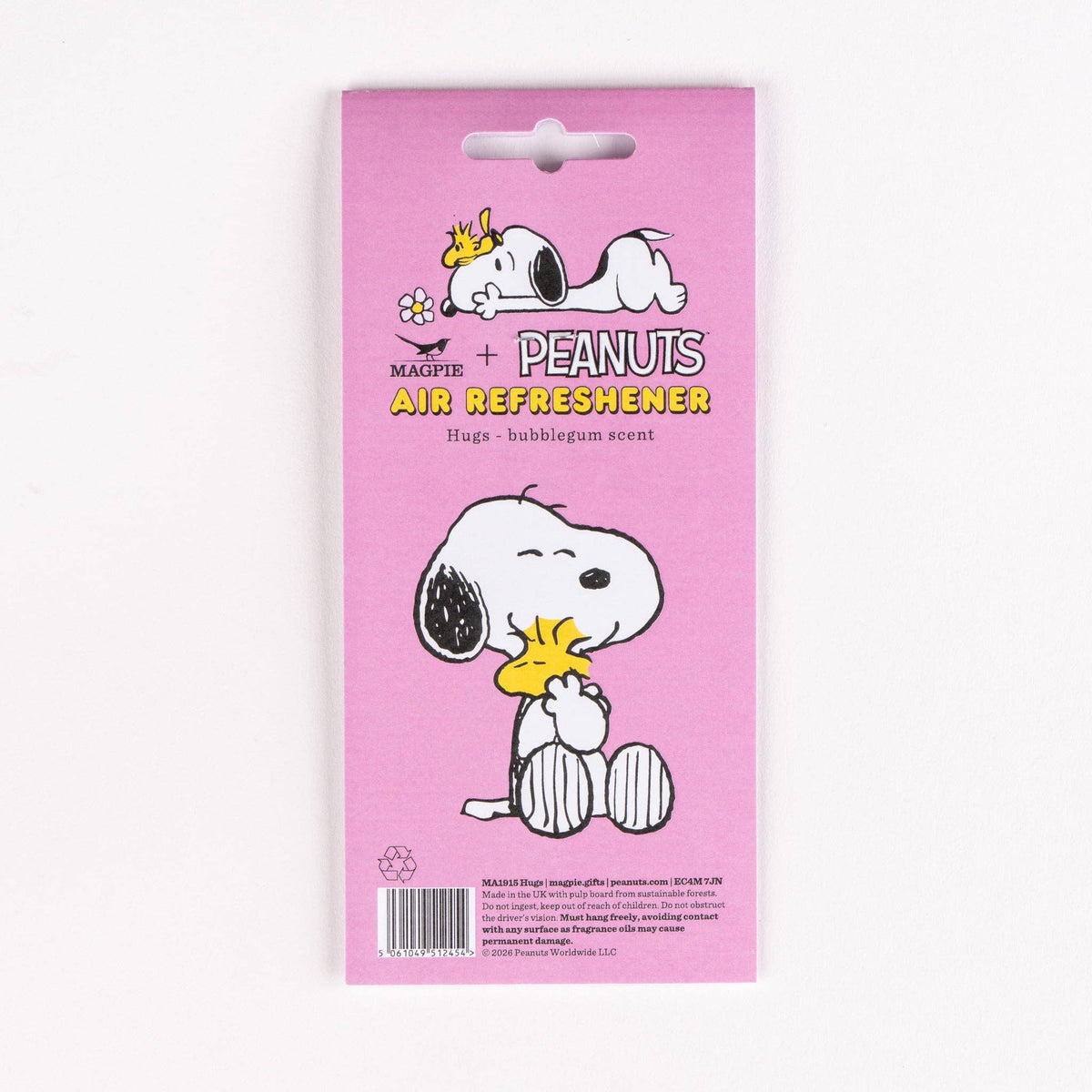 Snoopy Peanuts Air Freshener Hugs