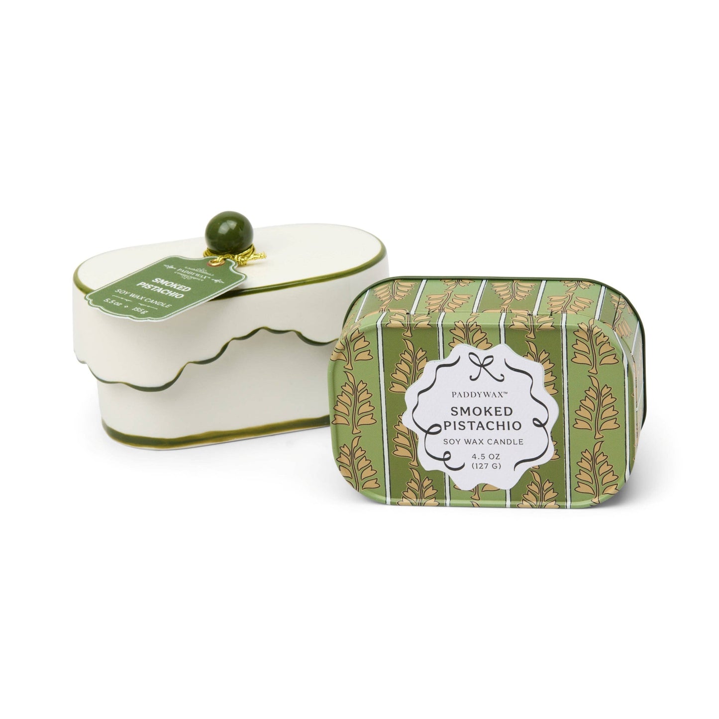 Cherie 5.5oz/155g Ceramic Dish Candle - Green - Smoked Pistachio