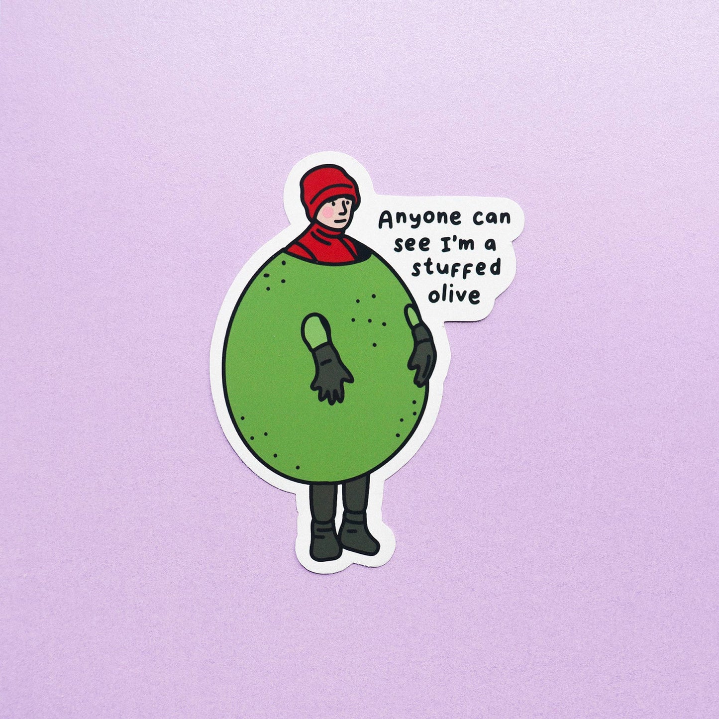 Stuffed Olive Vinyl Sticker | Glossy Laptop Sticker