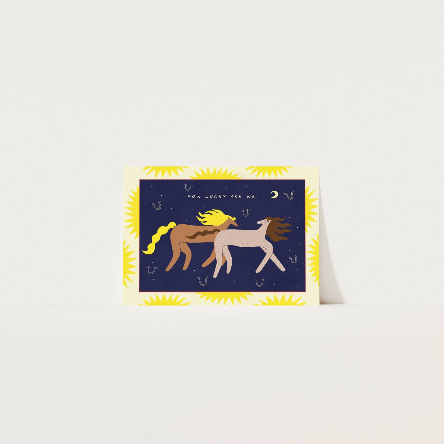 How Lucky Are We Art Print | Western Horses Wall Art: A5