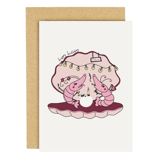 Shrimp birthday card, funny cards, stylish card