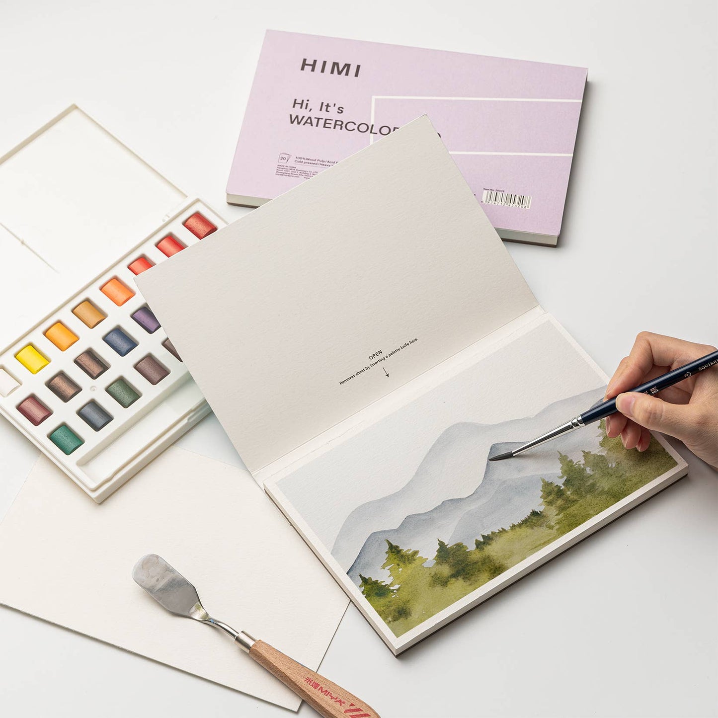HIMI Paper Pad Watercolour, 14 x 21.6 cm, 20 Sheets Purple